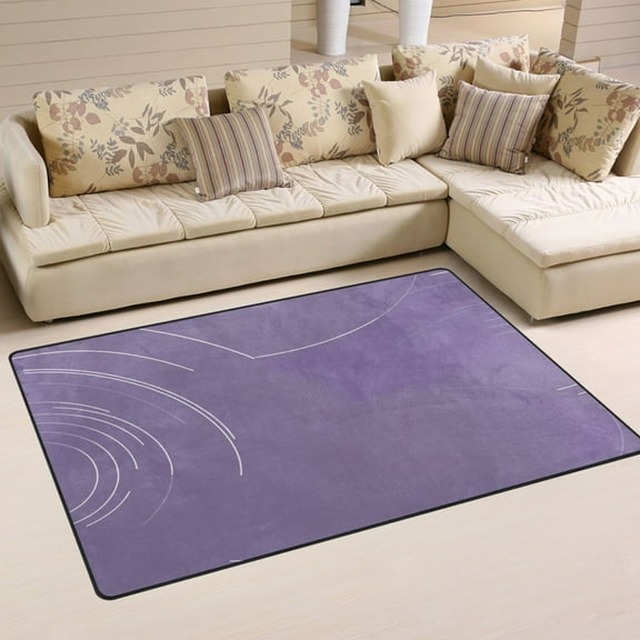 Swirling Purple Lines Soft Polyester Area Rug 60''x39'', Non Slip, Memory Foam, Water Absorbent