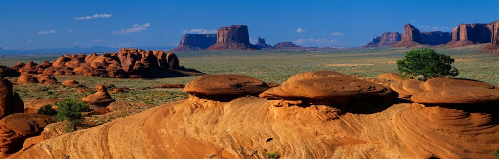 Swirling Sandstone Formations Monument Valley Arizona Canvas Art - Panoramic Images (27 x 9)