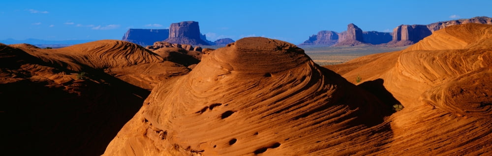 Swirling Sandstone Formations Monument Valley Arizona Canvas Art - Panoramic Images (36 x 12)