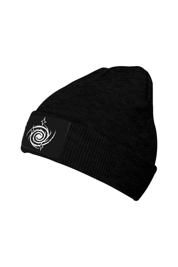 Swirling Starry Sky Logo Knitted Hat Winter Beanie For Men Women, Acrylic Beanie Soft Warm Knit Hat Ski Stocking Cuffed Cap
