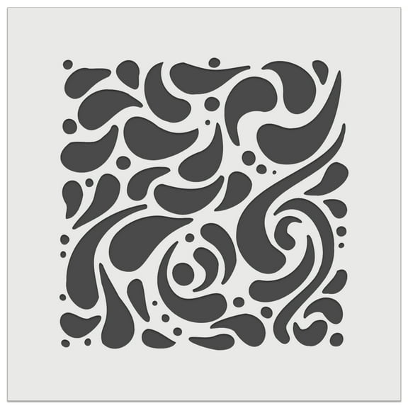 Swirling Water Droplets Abstract Pattern DIY Cookie Wall Craft Stencil - 4.5 Inch