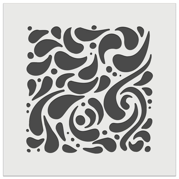 Swirling Water Droplets Abstract Pattern DIY Cookie Wall Craft Stencil ...