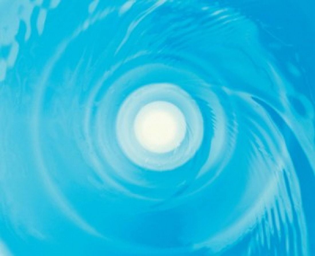 Swirling Water in Blue Full Frame Canvas Art - Panoramic Images (16 x 14)