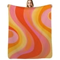 thumbnail image 1 of Swirling orange pink yellow lines Flannel Blankets Soft Throw Blanket Winter Travel Office Outdoor Bedspread, 1 of 6