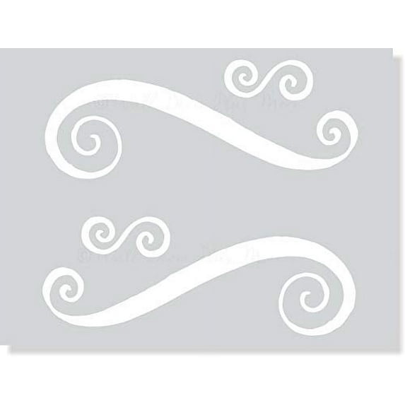Swirls Set of 4 Wall Decals Art Vinyl Stickers Home Décor White