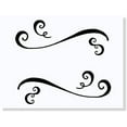 thumbnail image 1 of Swirls Set of 6 Vinyl Stickers Wall Art Decals Kitchen Living Room Home Décor Black, 1 of 6