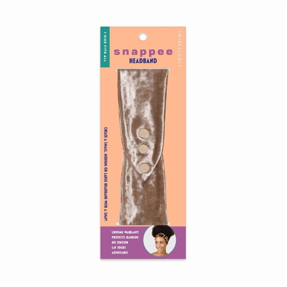 Snappee Adjustable Headband for Curly & Natural Hair – Cream Velvet (1 Pack)