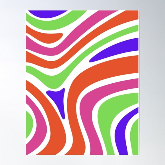 Swirly Spring Time Warm Colors Pattern Poster Wall Art, Modern Wall Decor For Living Room Bedroom, 8x12 UNFRAMED