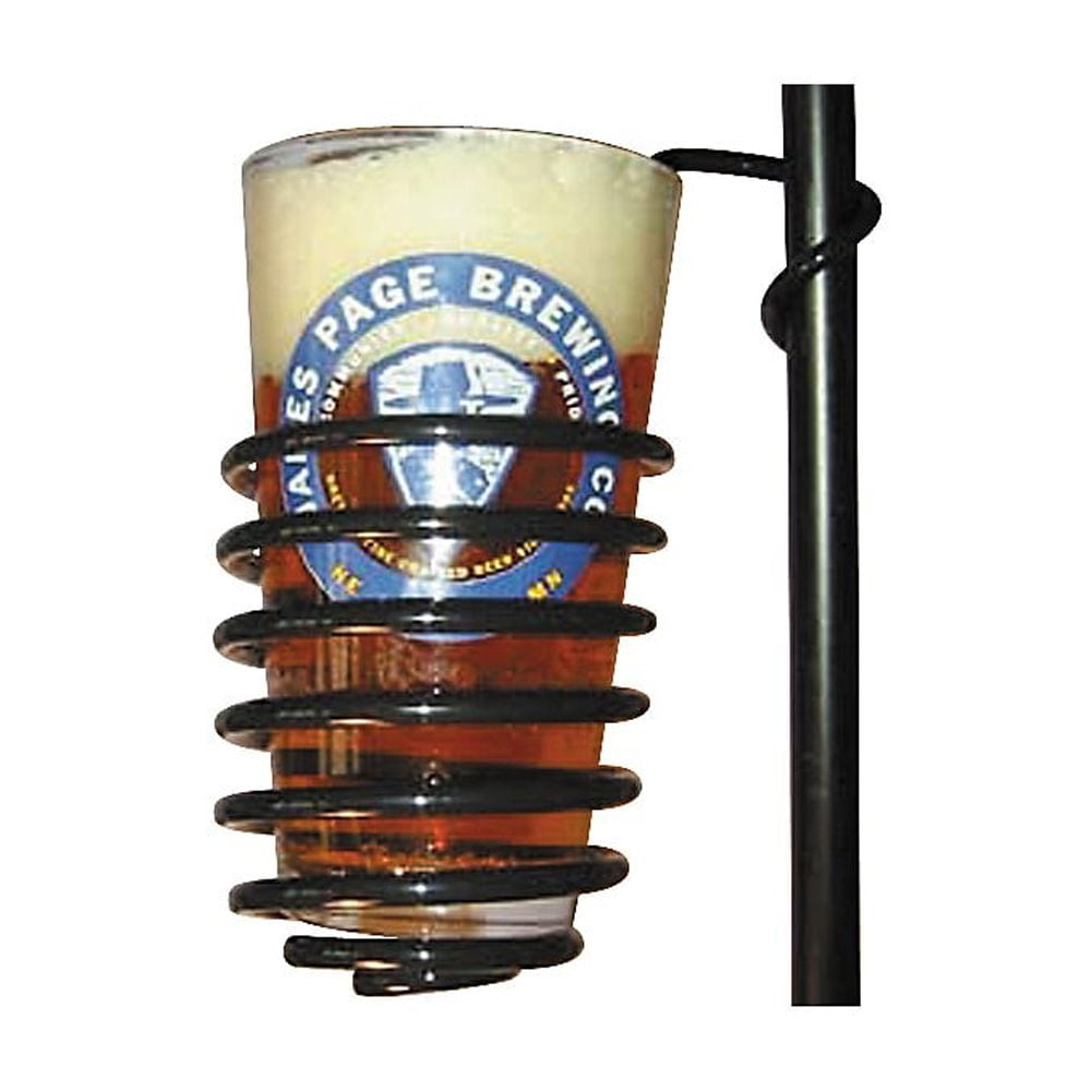 Black PVC-Coated Steel Spring Drink Holder for 0.5" Tubing