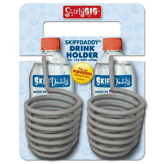 Swirlygig Skiffdaddy Drink Cup Holder for Pontoon, Boat, Canoe, Patio Chair, 3 inch diameter, 2 Pack