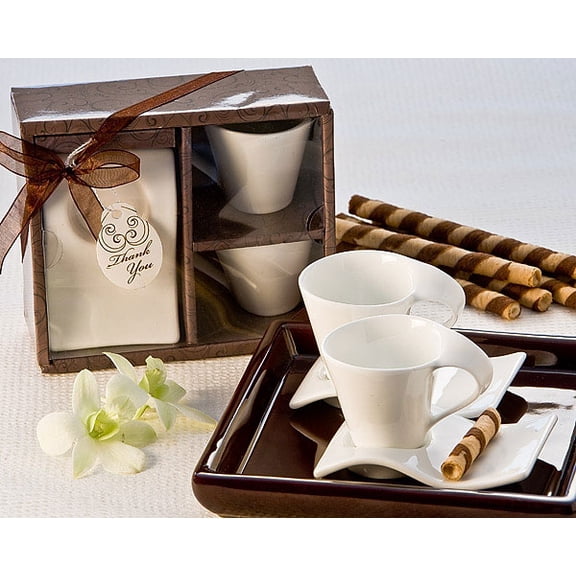 Swish Cup and Biscotti Plate Favor (Set of 2)