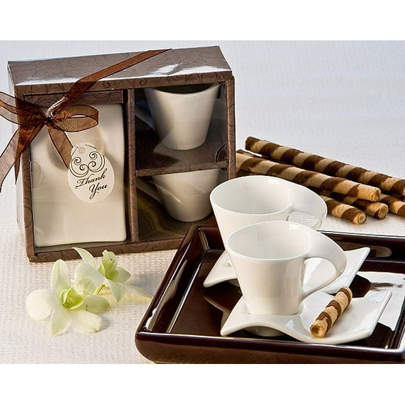 Swish Cup and Biscotti Plate Favor (Set of 2)