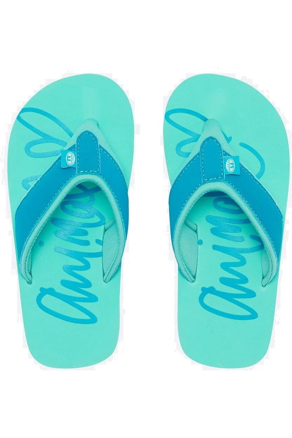 Swish Logo Girls Flip Flops [Peacock Blue]