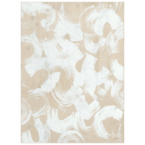 Swish Stone I Washable Abstract Art Area Rug size 8'x10', Power-loomed, Heavenly Softness with Non-Slipping Backing
