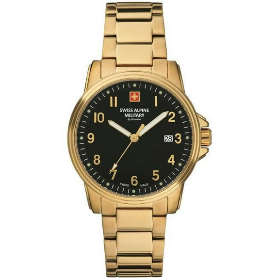 Swiss Alpine Military 7011.1117.-.GW by Grovana Leader Dial Quartz 100M Mens Watch, Black