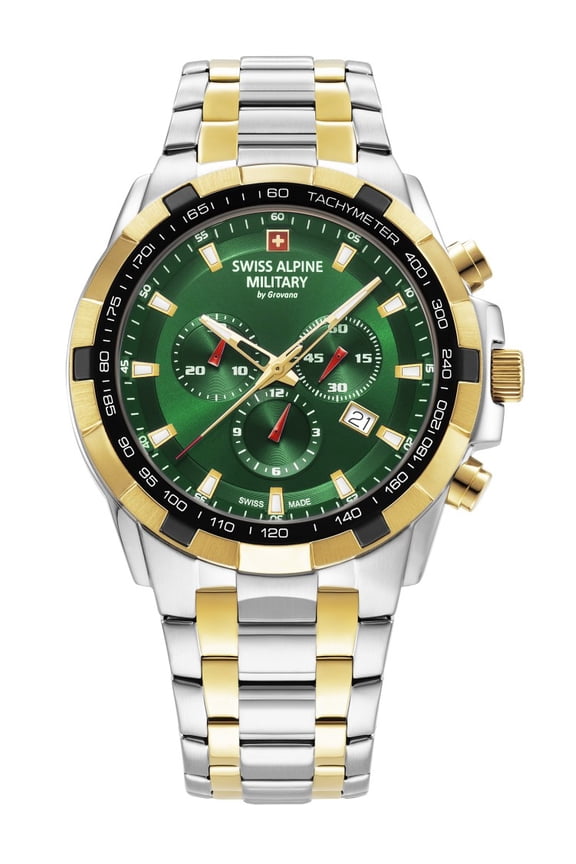 Men's Chronograph Swiss Alpine Military Star Fighter With Bicolor Stainless Steel Case Not Applicable