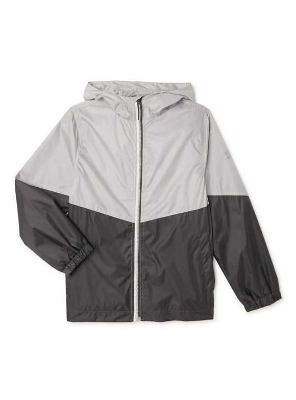 Boys Colorblock Hooded Raincoat Jacket, Sizes 4-16