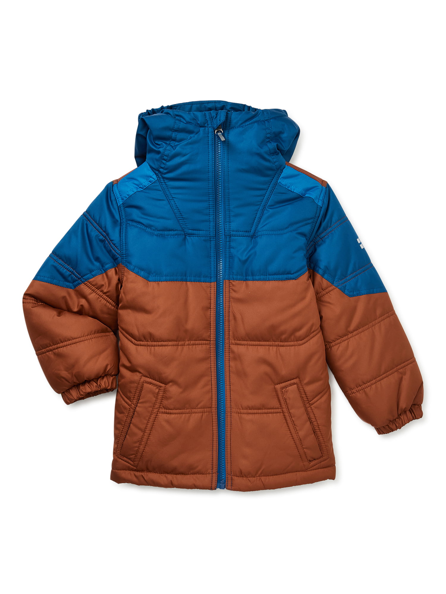 Swiss Alps Boys High Neck Puffer Jacket with Hood, Sizes 4-16 - Walmart.com