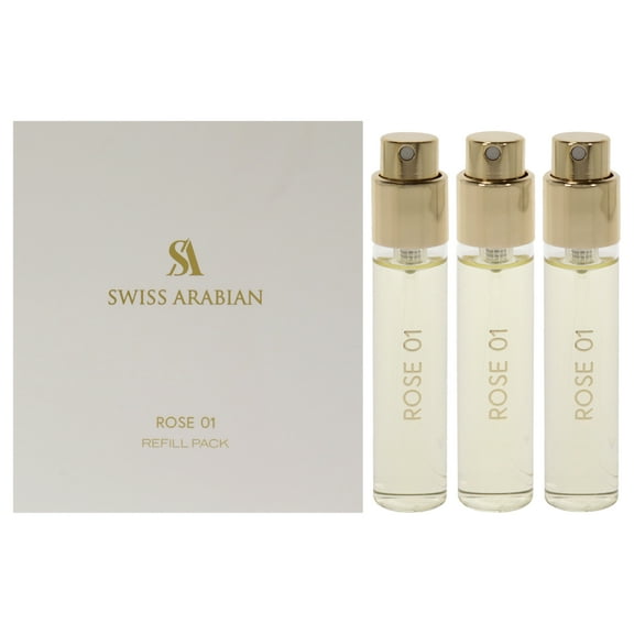 Swiss Arabian Rose 01, Arabian Perfume for Women, 3 Pc Refill Gift Set