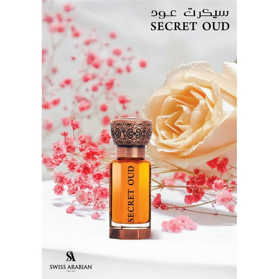 Swiss Arabian Secret Oud, Arabian Perfume Oil for Women, 0.4 oz