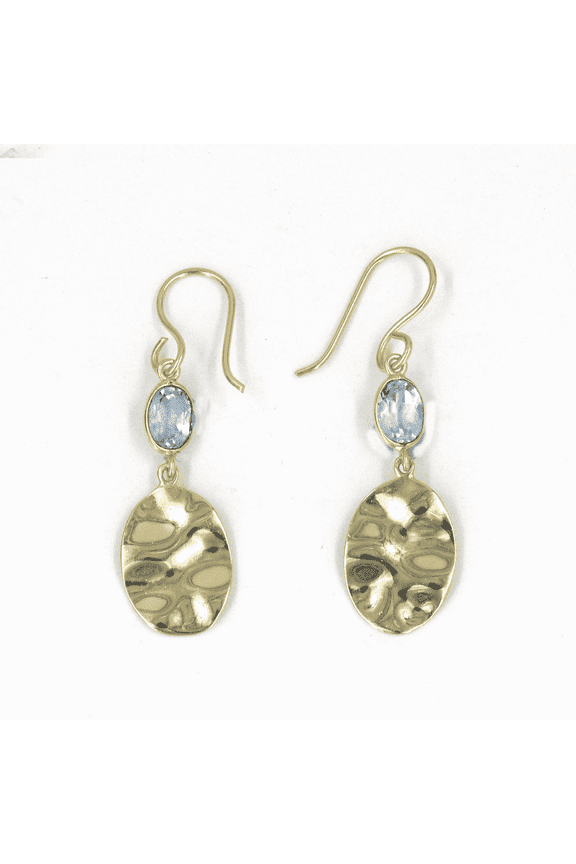 18K Gold-Plated Sky Blue Topaz Dangle Earrings