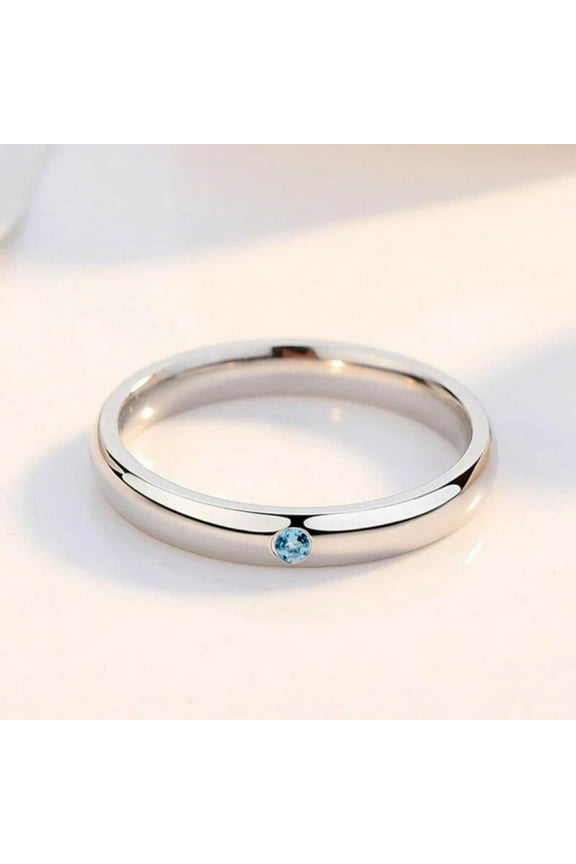 Swiss Blue Topaz Anime Ring in 925 Sterling Silver Inspired from Famous Anime, Couple Ring Set & Gift for Otaku's