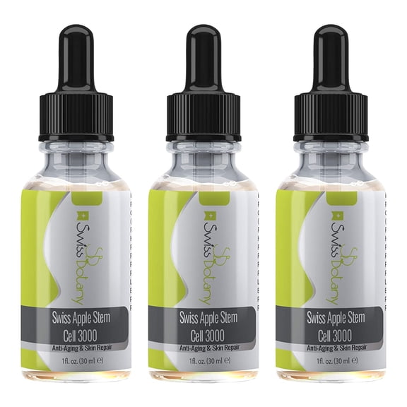 Swiss Botany Swiss Apple Stem Cell 3000, Anti Aging Face Serum, 3 pack