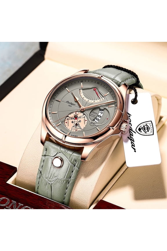 Swiss Brand POEDAGAR Men Watch Fashion Top Luxury Sport Men's Wristwatch Waterproof Luminous Leather Date Quartz Watches Man Box