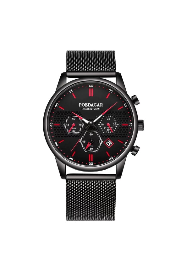 Swiss Brand POEDAGAR Men Watch Fashion Top Luxury Sport Men's Wristwatch Waterproof Luminous Leather Date Quartz Watches Man Box