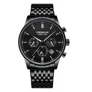 Swiss Brand POEDAGAR Men Watch Sport Chronograph Waterproof Luminous Date Wristwatch Fashion Ultra Thin Mesh Belt Mens Watches
