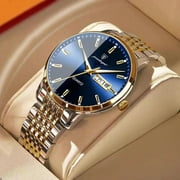POEDAGAR Men Watch Stainless Stain Business Quartz Mens Wristwatch Waterproof Luminous Date Top Swiss Brand Luxury Watches