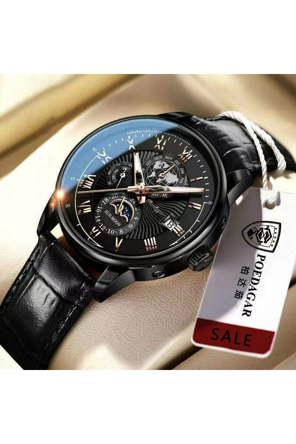 Swiss Brand POEDAGAR Sport Chronograph Men Watch Top Luxury Waterproof Luminous Stainless Steel Quartz Wristwatch Date Watches