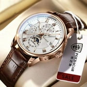 Swiss Brand POEDAGAR Sport Chronograph Men Watch Top Luxury Waterproof Luminous Stainless Steel Quartz Wristwatch Date Watches