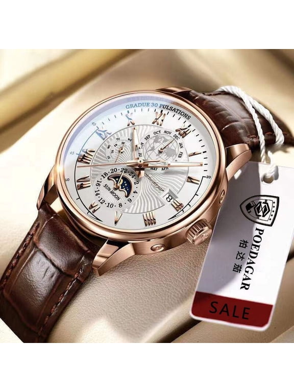 Swiss Brand POEDAGAR Sport Chronograph Men Watch Top Luxury Waterproof Luminous Stainless Steel Quartz Wristwatch Date Watches