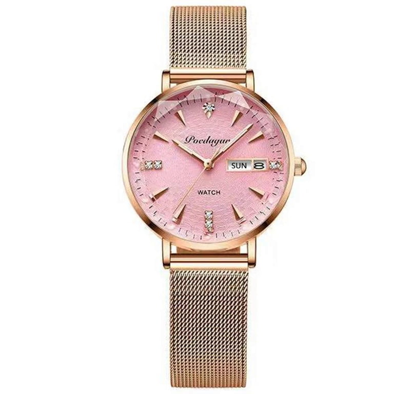Swiss Brand POEDAGAR Women Watches Luxury Rose Gold Mesh  display picture 1