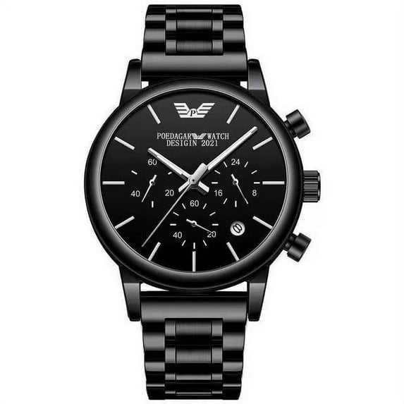 Swiss Brand Poedagar Sport Chronograph Men Watch Top Luxury Waterproof Luminous Stainless Steel Quartz Wristwatch Date Watches - Quartz Wristwatches