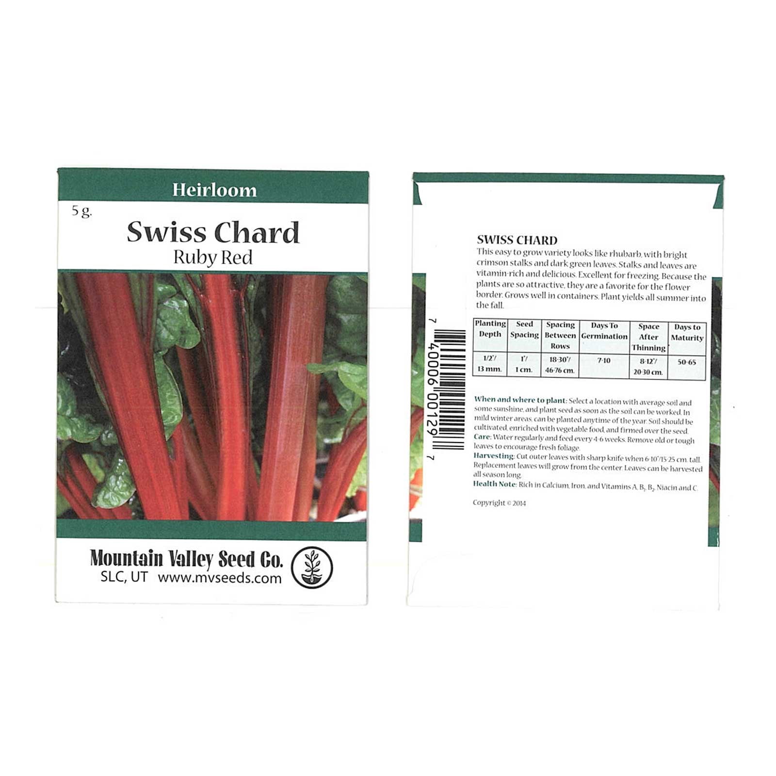 Swiss Chard Garden Seeds - Ruby Red - 5 Gram Packet - Non-GMO, Heirloom ...