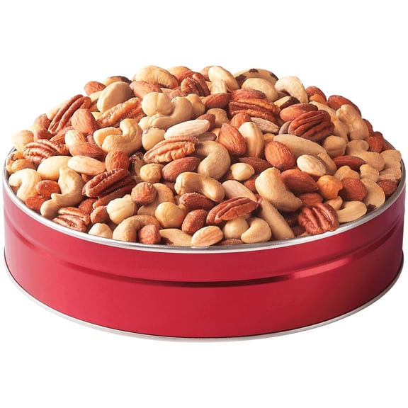 The Swiss Colony Premium Fancy Mixed Nuts in Gift Tin - Pecans, Almonds, Cashews, Brazil Nuts, Filberts (Hazelnuts), No Peanuts, Salted Treats Perfect for Snacking, 1 lb. 12 oz.