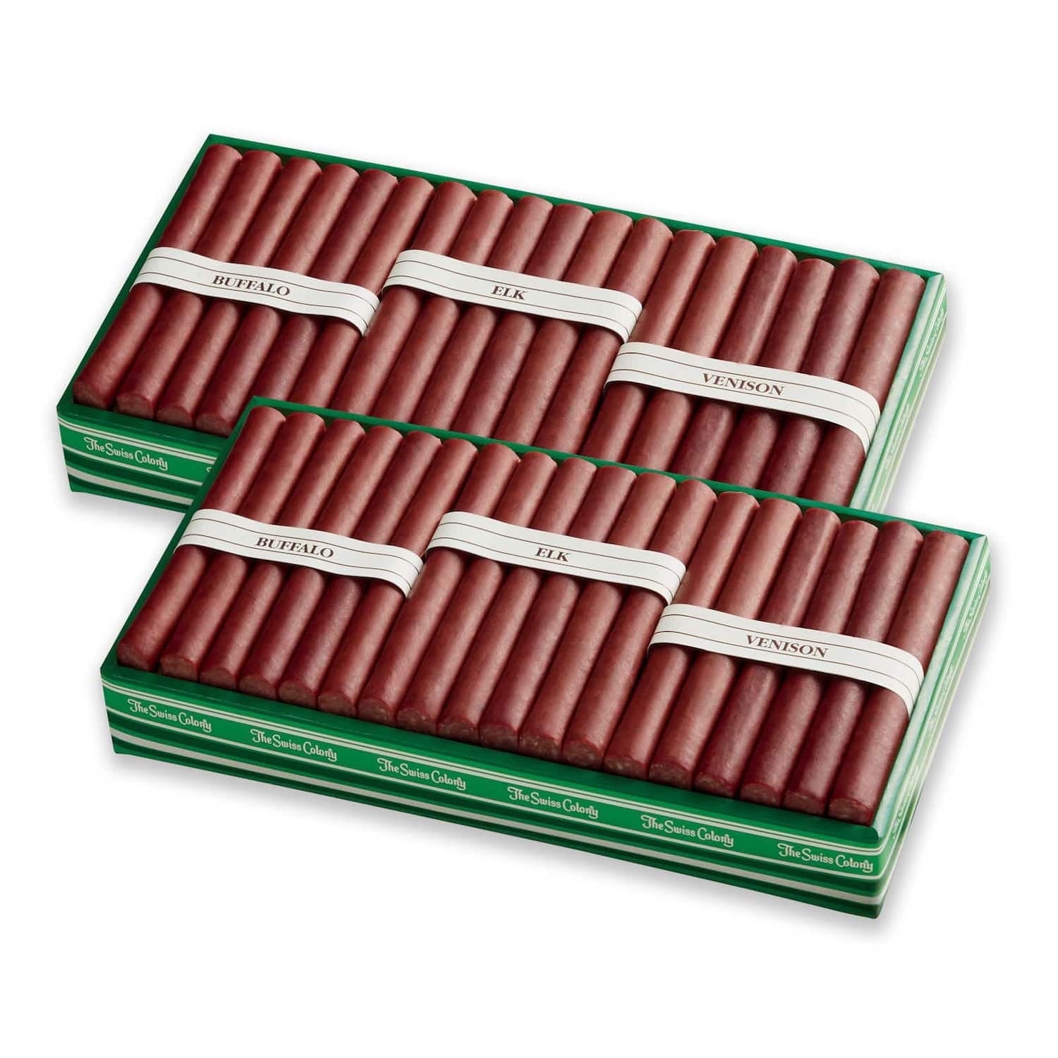 The Swiss Colony Bundle of 2 Wild Game Meat Sticks Gift Box (1 lb. 2 oz. net wt.)