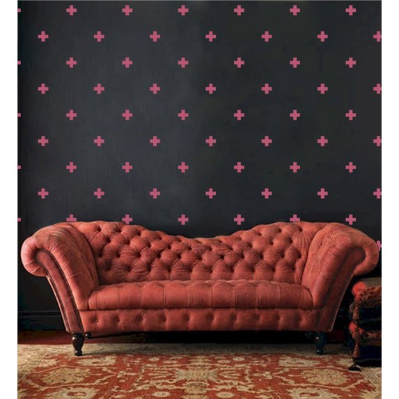Swiss Cross Pattern Plus Sign Design Wall Decal Stickers
