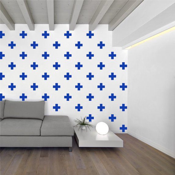 Swiss Cross Pattern Plus Sign Design Wall Decal Stickers
