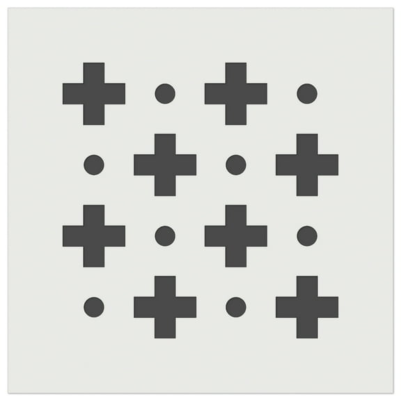 Swiss Cross with Dots Repeating Pattern DIY Cookie Wall Craft Stencil - 4.5 Inch