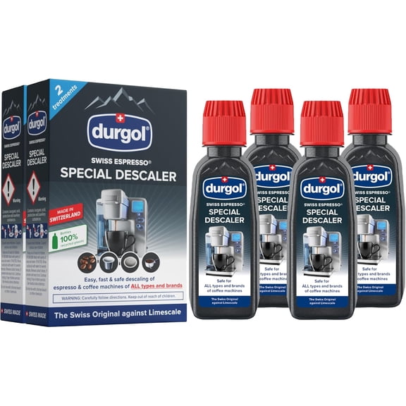 Swiss Espresso, Descaler and Decalcifier for All Brands of Espresso Machines and Coffee Makers, 4.2 Fluid Ounces (Pack of 4)