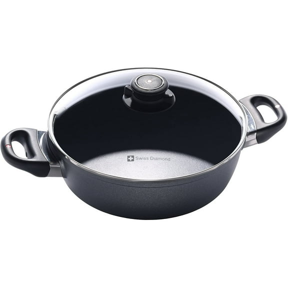 Swiss Diamond 2.3 qt (8") Aluminum Nonstick Casserole w/Lid | HD Classic