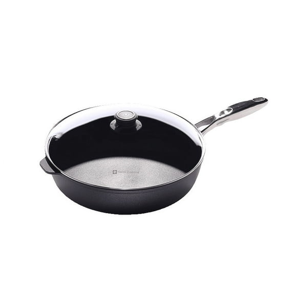 Swiss Diamond 5.8 qt (12.5") Aluminum Nonstick Saute Pan w/Lid & SS Handle | HD Classic