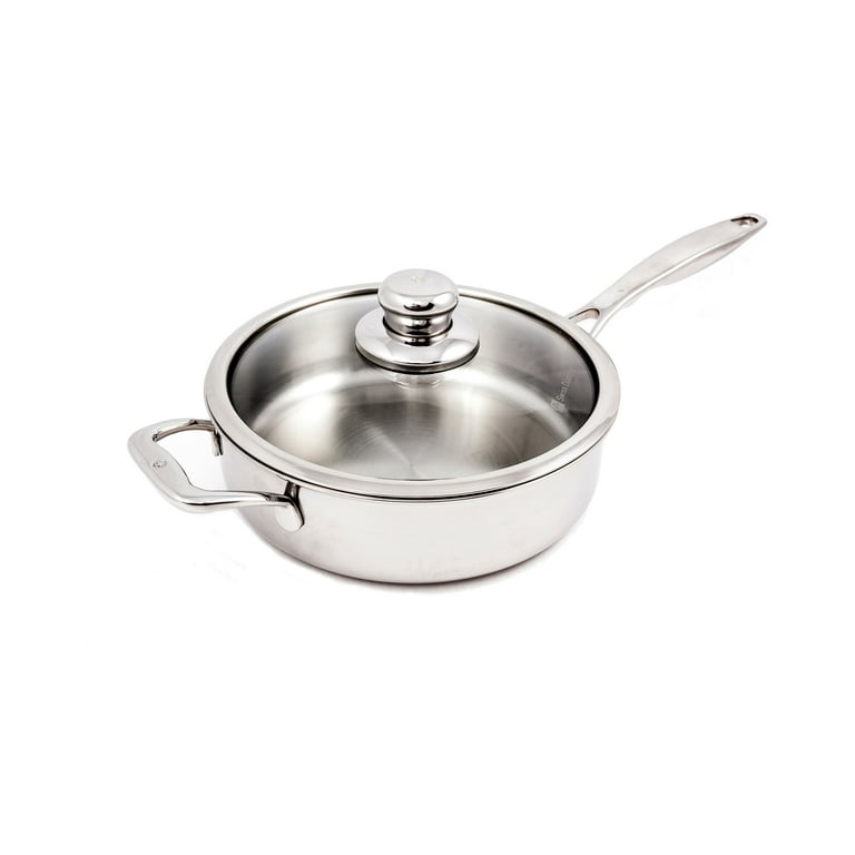 Swiss Diamond Premium Clad 11 Stainless Saute Pan with Glass Lid -  Induction
