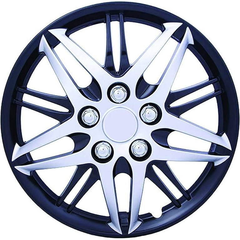 Swiss Drive Hub Caps Luxurious Baru Silver Black Durable and Reliable Automotive Wheels Easy to Install Set of 4 Car Wheel Hub Caps Check Rim and