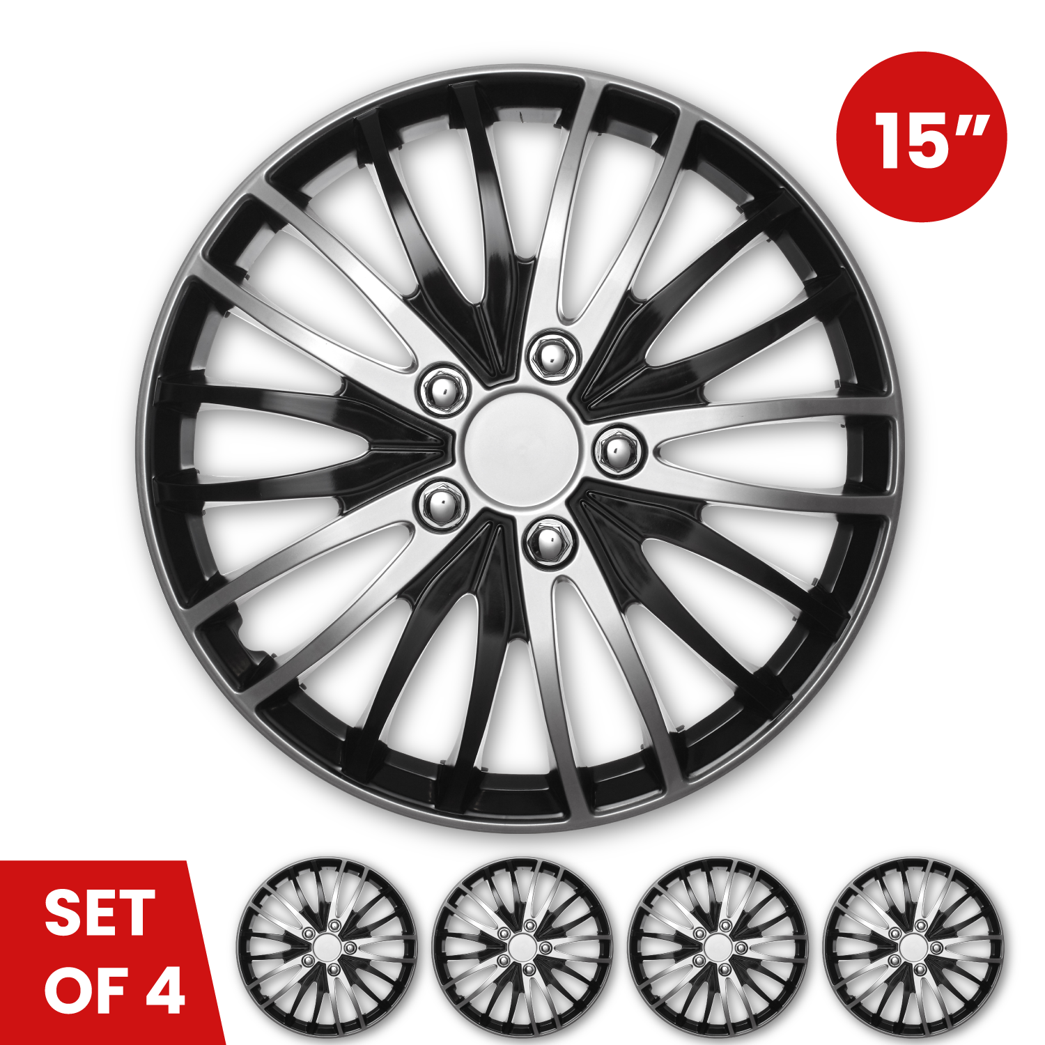 Swiss Drive Hubcap 15 Inch Set of 4 Luxurious YAS Marina Silver and