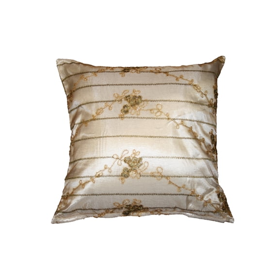 Swiss Embroidered Lace 17" X 17" Decorative Cushion Cover