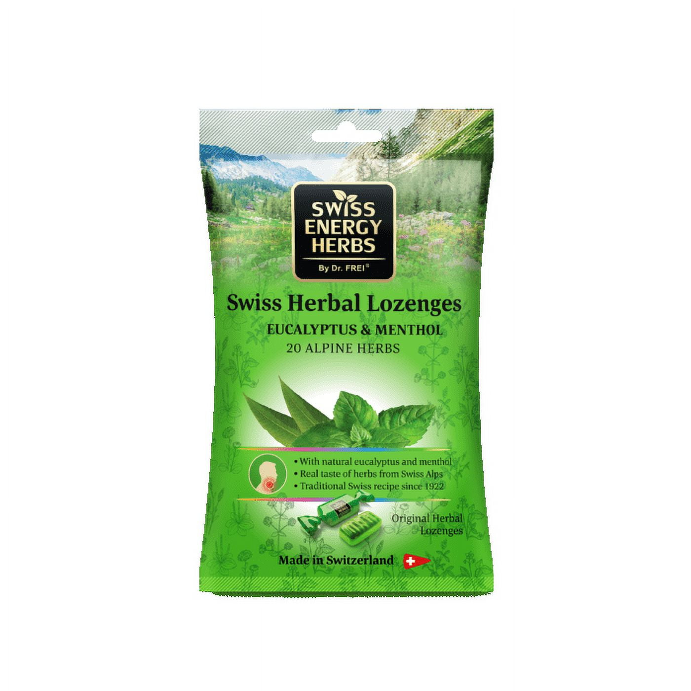 Swiss Energy Herbal Lozenges Bag 20 herbs + Eucalyptus and Menthol